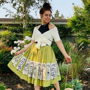 Pinup girl clothing Mary Blair commuter circle skirt